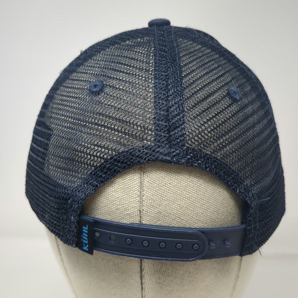 KÜHL Trucker Hat Blue One Size Mountain Shield Patch Mesh Back Snapback Logo