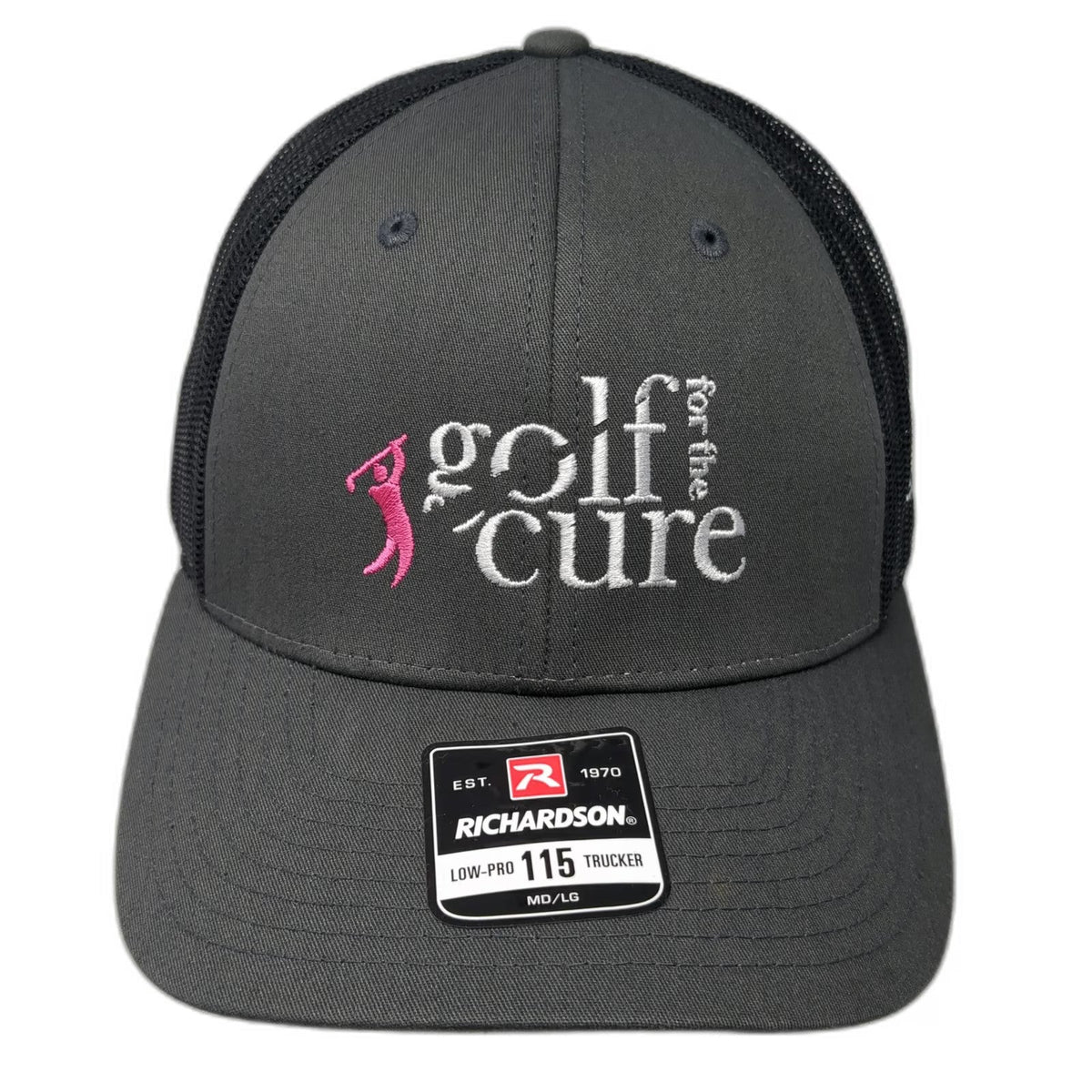 Richardson Trucker Hat Gray Size L Golf for the Cure Mapei Mesh Snapback