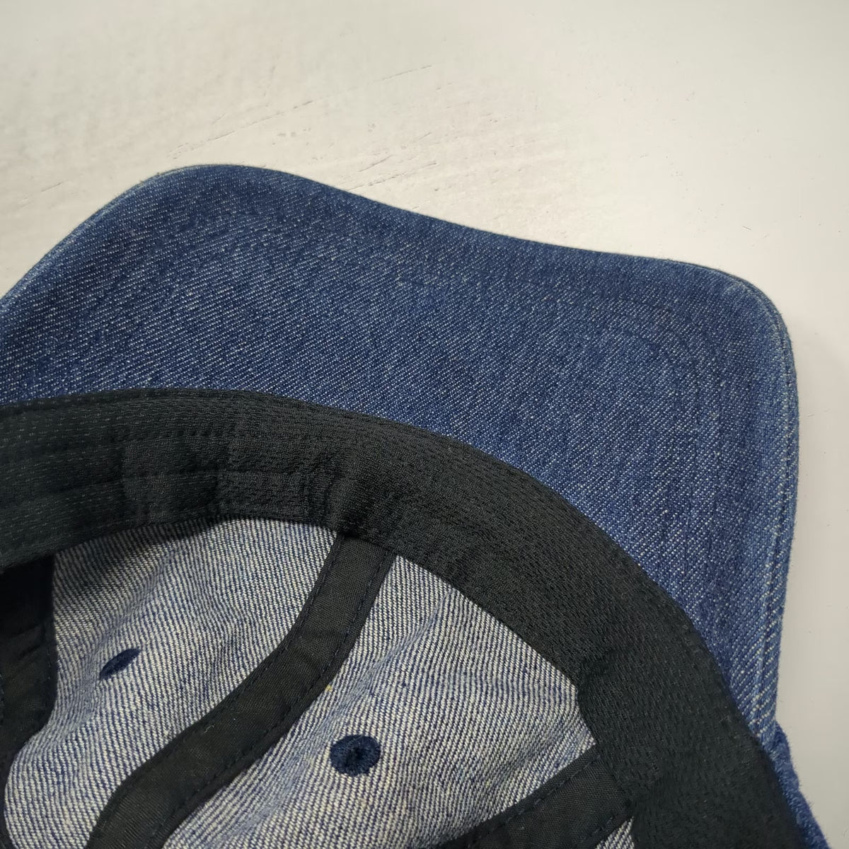 Zyia Active Baseball Cap Blue One Size Denim Slideback Cotton Tonal Logo Hat