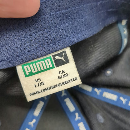 Puma Baseball Cap Blue XL Metal Logo Fitted Heathered Athletic Sports Casual Hat