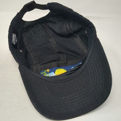 Legend 5 Panel Black Hat One Size Mountain Patch Strapback Outdoor Cap