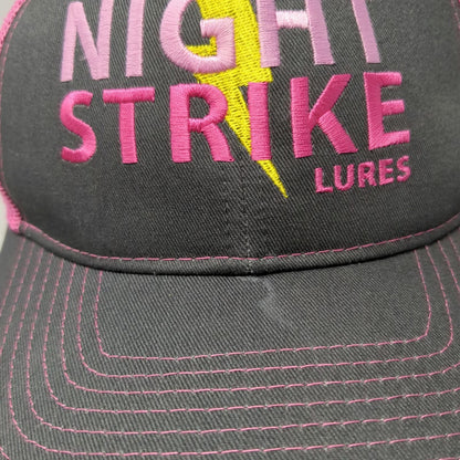 Port Authority Trucker Hat Black Pink One Size Night Strike Lures Mesh Snapback