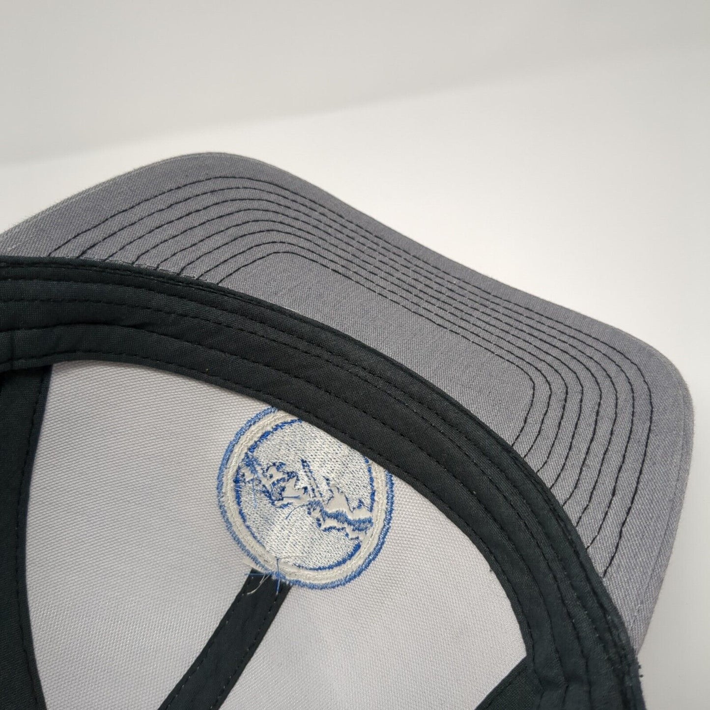 Pacific Headwear Snapback Mesh Back Trucker Hat Gray One Size Embroidered