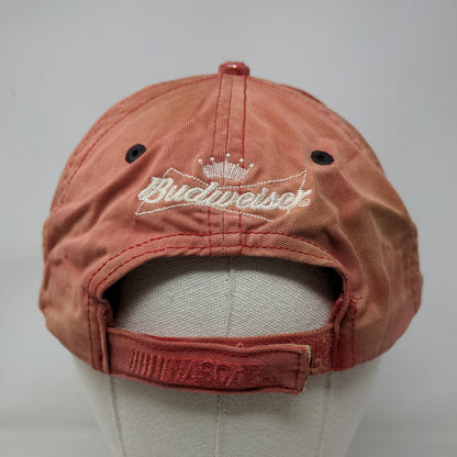 NASCAR Men's Strapback Hat Red Distressed #8 Dale Jr Embroidered Logo Budweiser