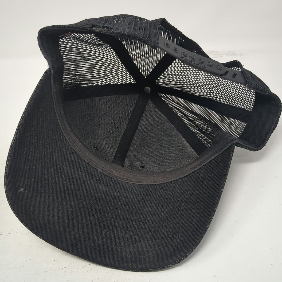 Pacific Headwear Trucker Hat Black One Size Snapback American Flag Rubber Patch