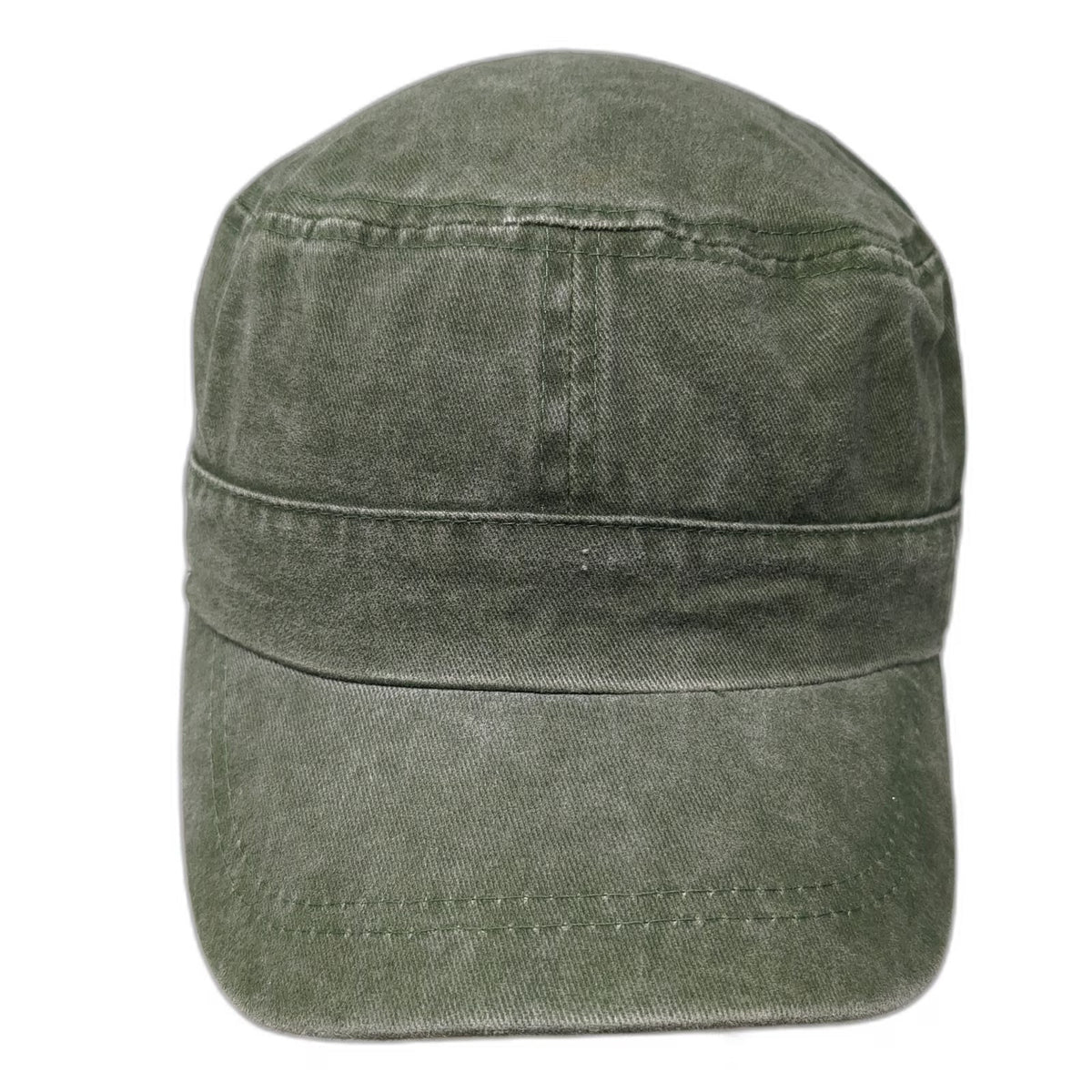ponyflo Army Cap Green One Size Ponytail Opening Strapback Hat Cotton Washed