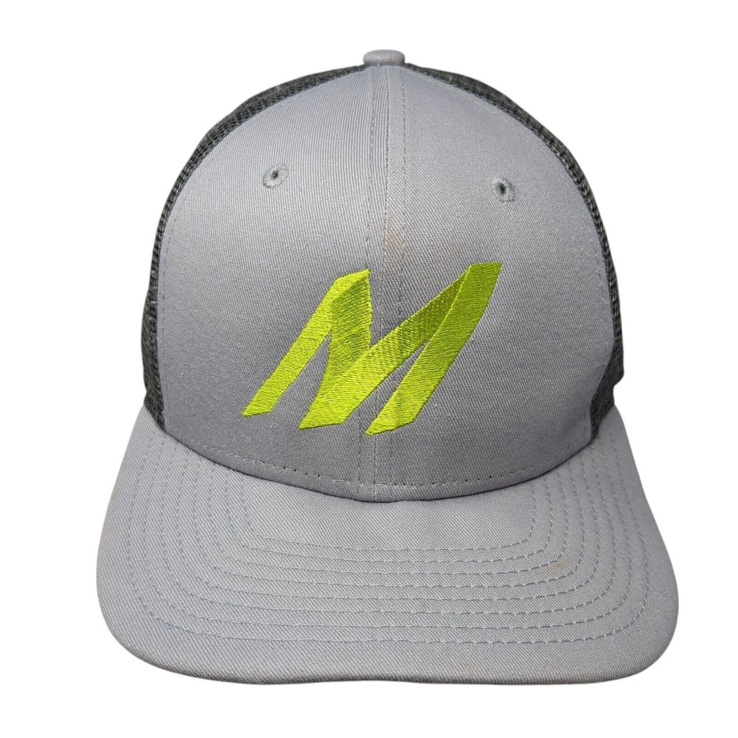 Letter M Snapback Mesh Back Trucker Hat Gray One Size New Era 9Fifty