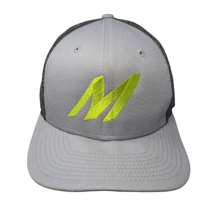 Letter M Snapback Mesh Back Trucker Hat Gray One Size New Era 9Fifty