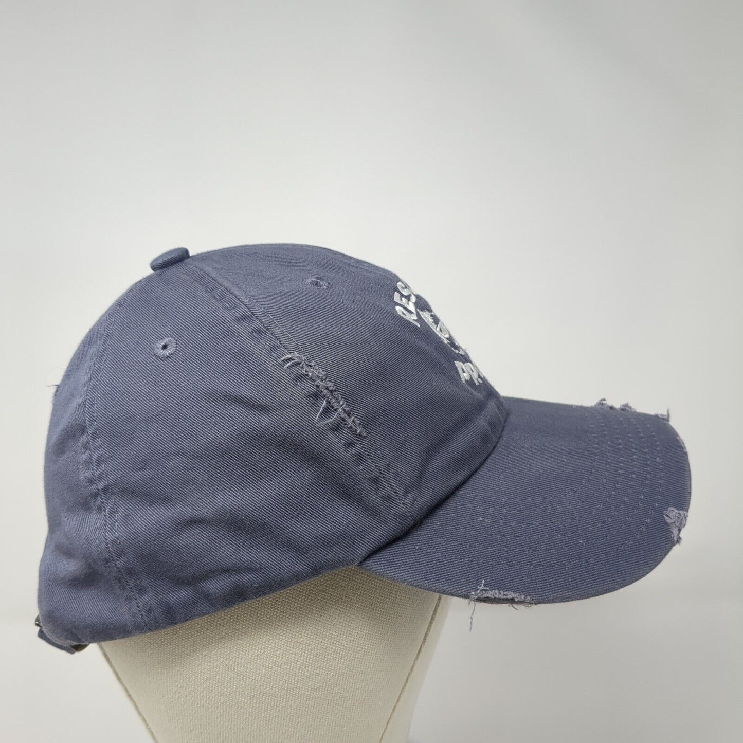 Rescue Proud Slideback Baseball Cap Blue One Size Adjustable Distressed District