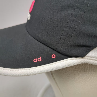 Adidas Baseball Cap Black One Size Strapback Climalite Mesh Pink Logo Piping Hat