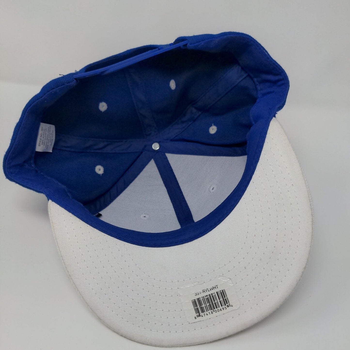 Unbranded Snapback Hat Blue OSFM Adjustable Vented Holes 6 Panel Blank Acrylic