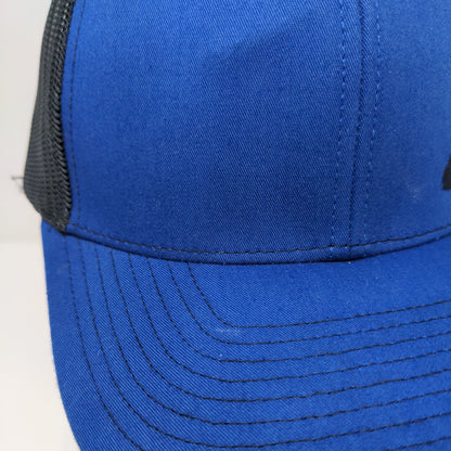 Richardson Snapback Trucker Hat Blue One Size Adjustable Embroidered Mesh Back