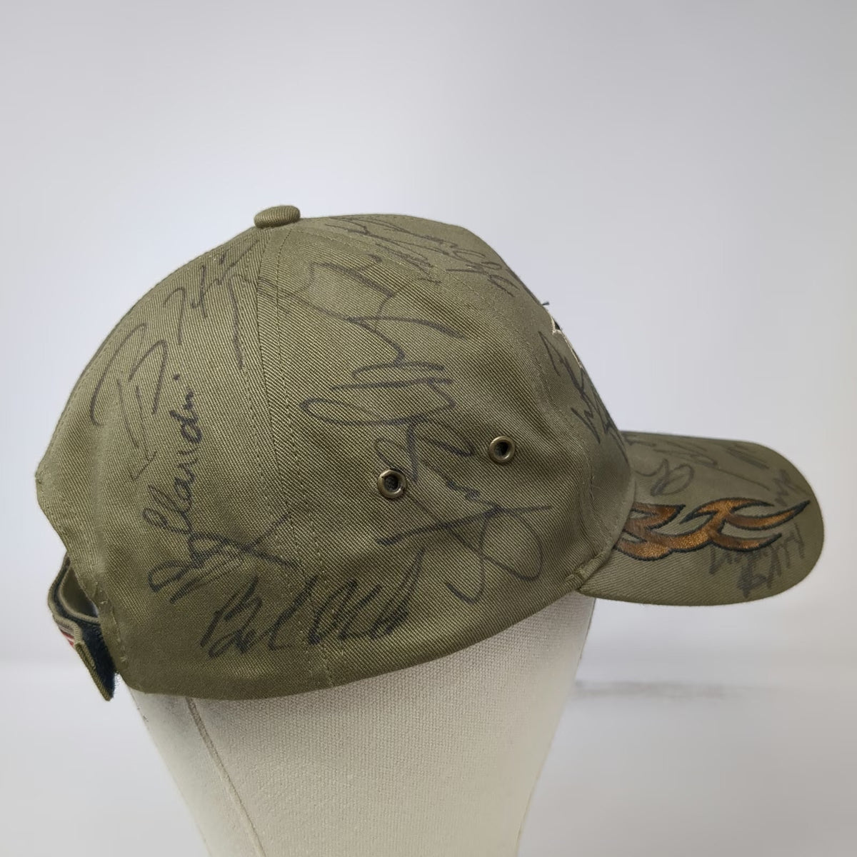 M&F PBR Bull Riders Baseball Cap Brown One Size Autographed Flame Cotton Hat
