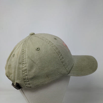 MRJ Slideback Hat Tanish-Green One Size Adjustable Mesh Lined Embroidered Adams