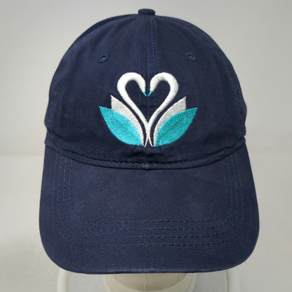 Hit Baseball Cap Blue White Green One Size Swan Heart Logo Strapback Hat