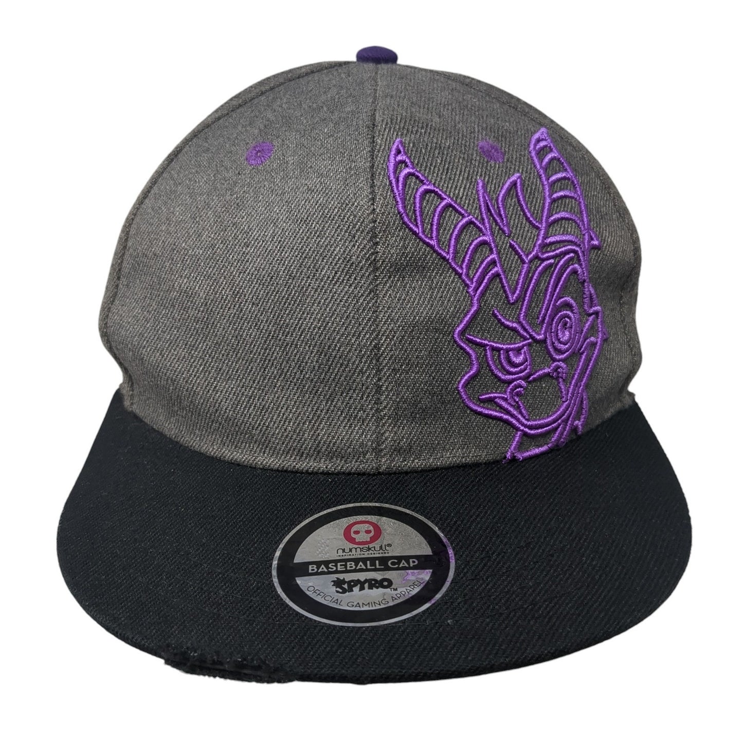 Spyro Purple Dragon Snapback Hat Gray One Size Adjustable Numskull