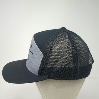 Richardson Trucker Hat Black One Size Dynamic Aviation Mesh Back Logo Snapback