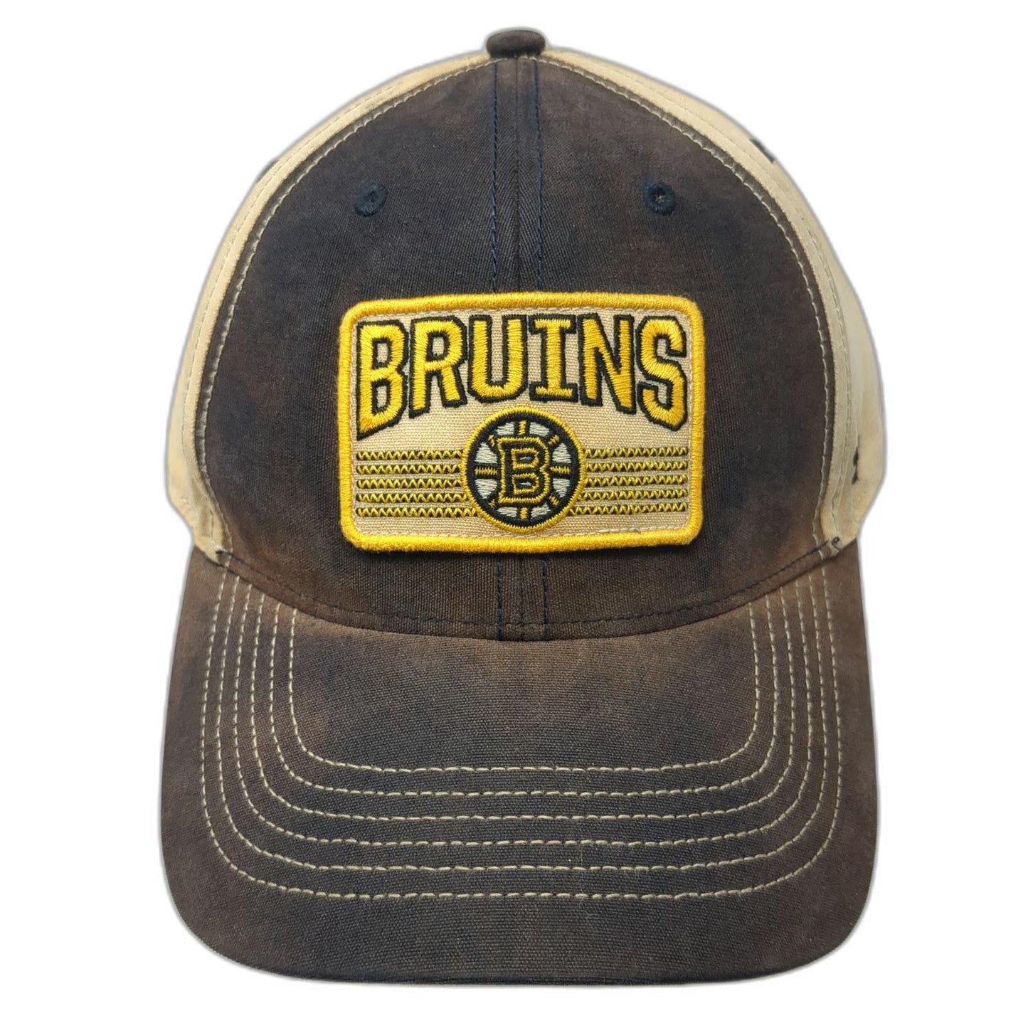 '47 Boston Bruins NHL Snapback Hat One Size Brown Tan Washed Patch Strapback