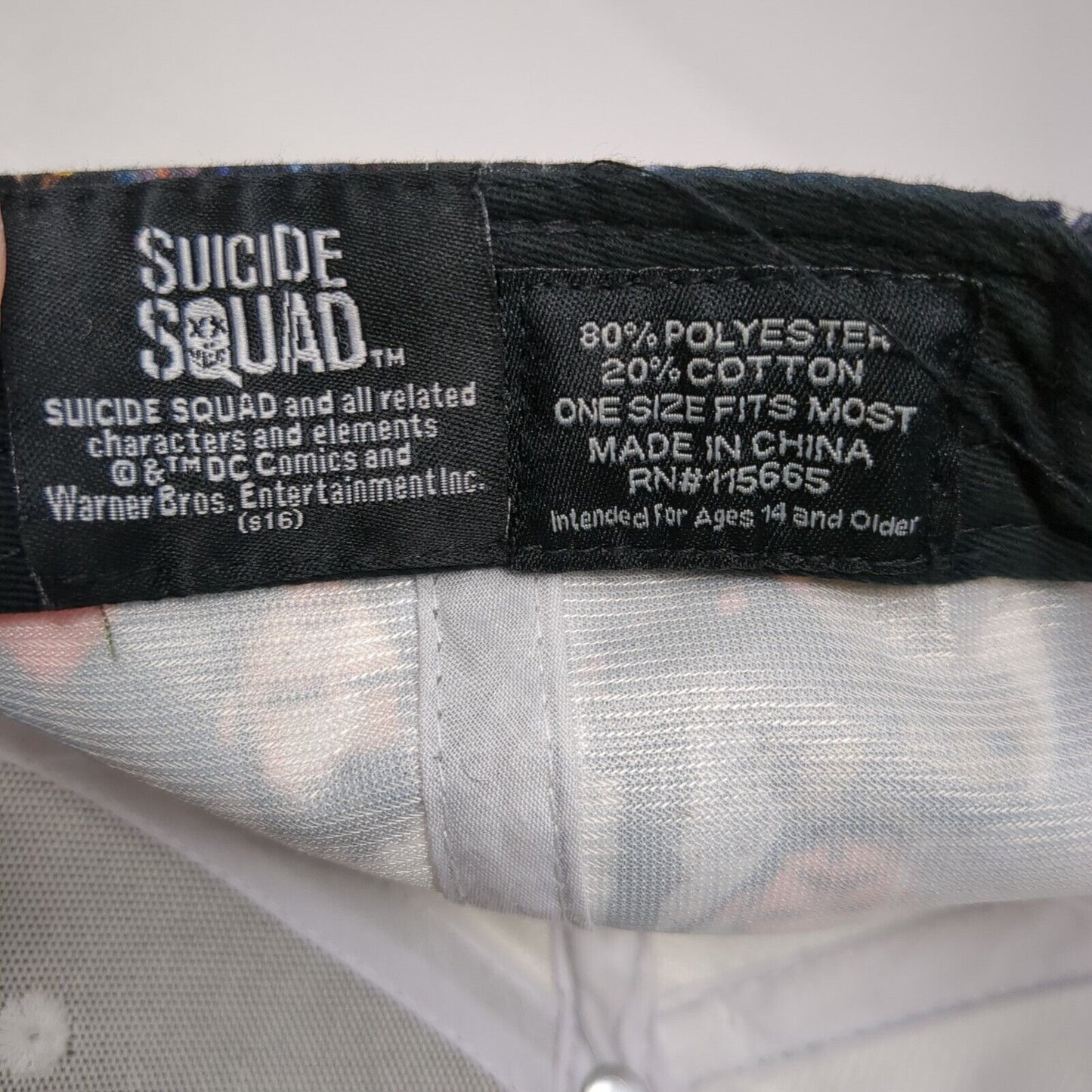 Suicide Squad Snapback Hat Multicolor One Size Adjustable Embroidered 6 Panel