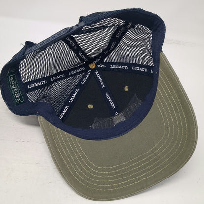 Legacy Sun Valley Idaho Mountain Patch Trucker Hat Beige Blue Gray One Size