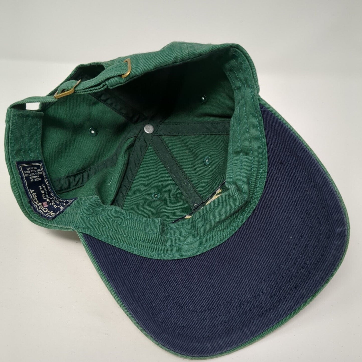Vintage Polo Sport Ralph Lauren Slideback Hat Green OSFA Embroidered Logo