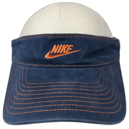 Nike Visor Blue One Size Contrast Stitching Embroidered Swoosh Athletic Golf Hat