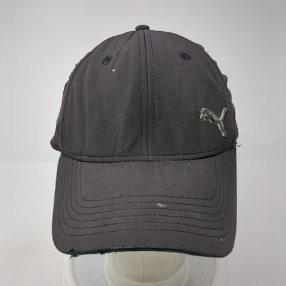 PUMA Fitted Baseball Cap Black Size S/M Lightweight Embroidered 6 Panel