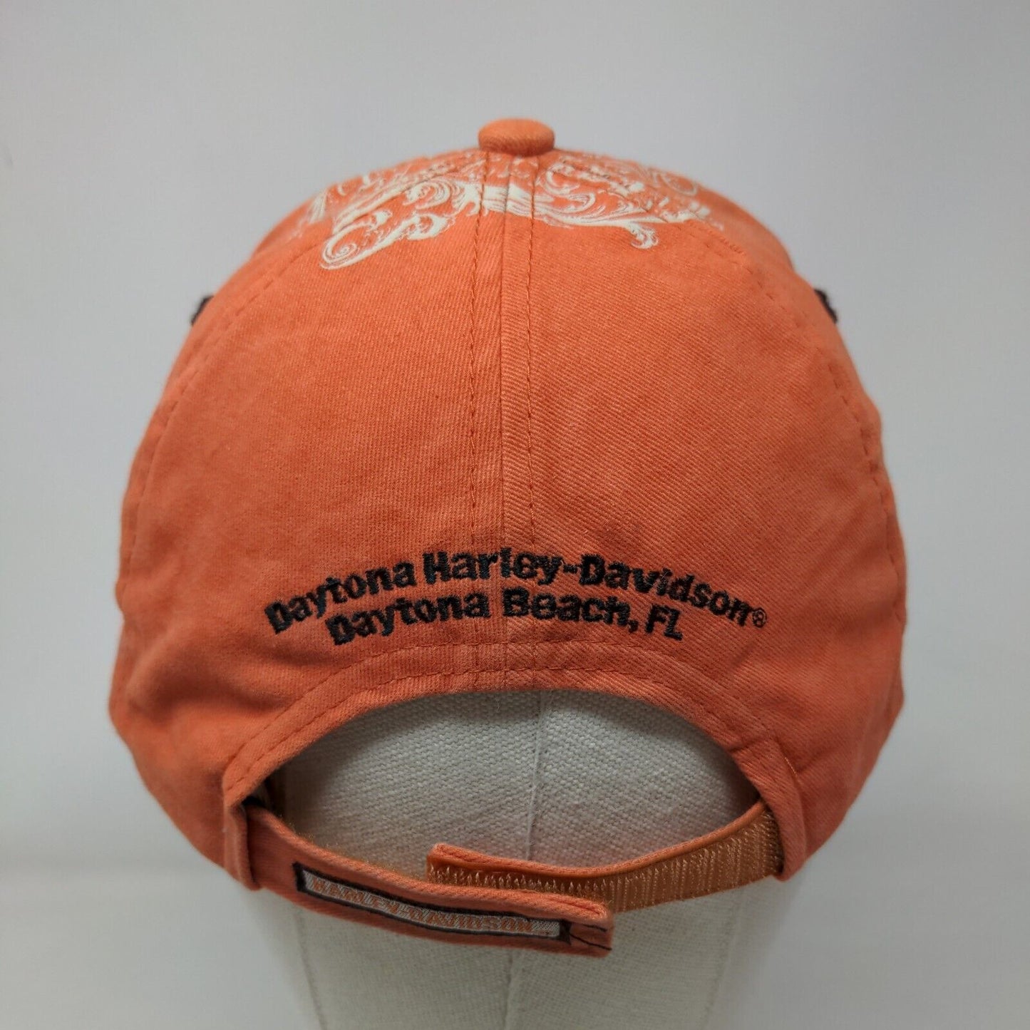 Harley-Davidson Daytona Strapback Hat Orange One Size Embroidered