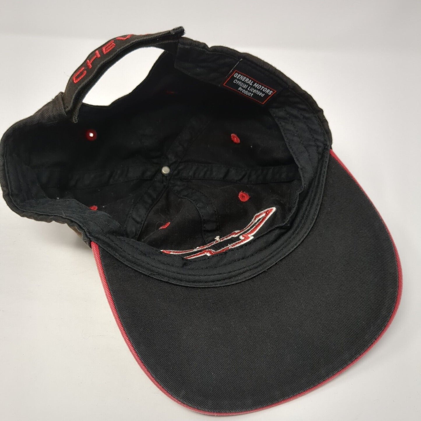 Chevy Strapback Hat Black One Size Adjustable Embroidered 6 Panel
