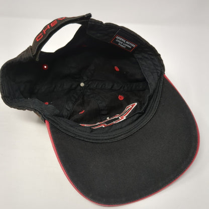 Chevy Strapback Hat Black One Size Adjustable Embroidered 6 Panel