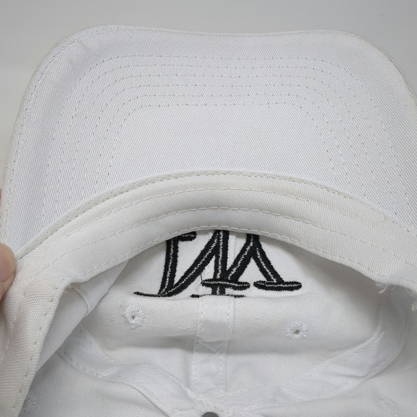 Baseball Cap White One Size NY New York Embroidered Slideback Adjustable Hat