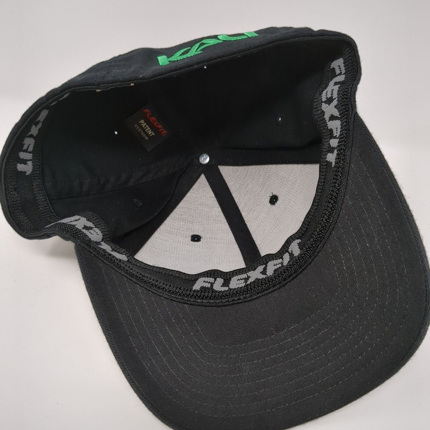 Kau Fitted Hat Black L-XL Embroidered Logo Flexfit Solid 6 Panel