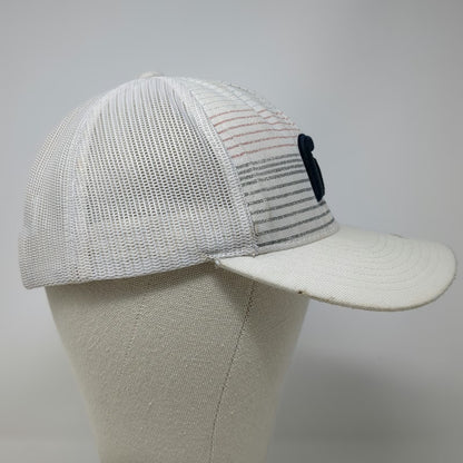TravisMathew Trucker Hat White Blue Gray One Size Mesh Back Striped Structured