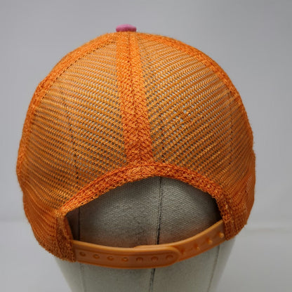 Prana Trucker Hat Orange Pink One Size Tie Dye Mesh Snapback Breathable Logo
