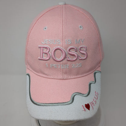Jesus is My Boss 1 Peter 2:25 Strapback Hat One Size Adjustable Embroidered KYS