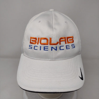 Biolab Sciences Fitted Hat White L/XL Swoosh Logo Legacy91 Drifit Nike Polyester