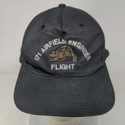 171 Airfield Engineer Flight Snapback Hat Black One Size Embroidered Cotton