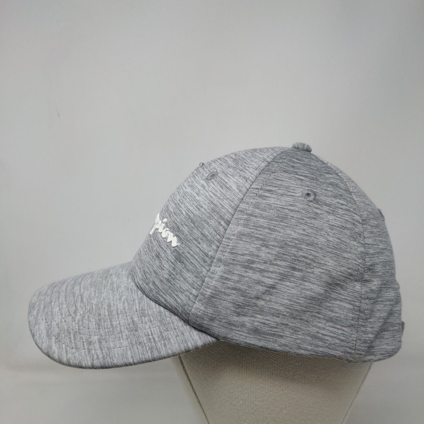 Champion Slideback Hat Gray OSFA Adjustable Embroidered Vented Holes 6 Panel