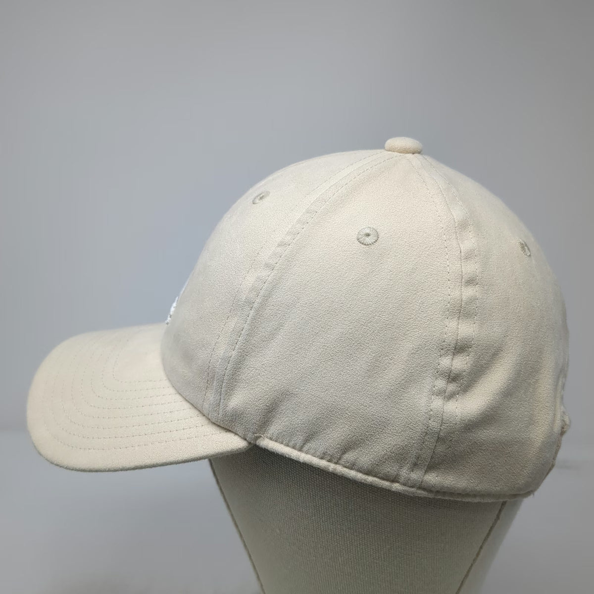 Adidas Beige Baseball Cap One Size Suede Slideback Embroidered Logo Sport Hat