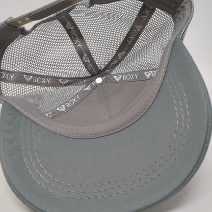 Roxy Trucker Hat Gray White One Size California Sunset Mesh Back Snapback