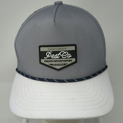 Unie Trucker Hat Gray One Size PestCo Earn Loyalty 5 Panel Perforated Rope Patch