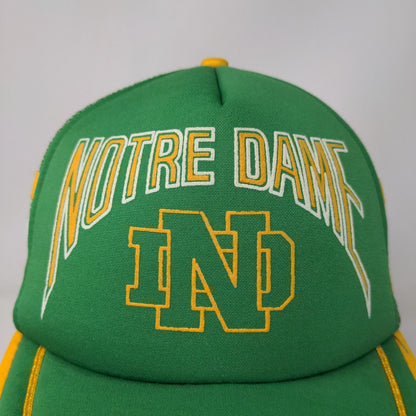 International Hats Mens Snapback Mesh Back Trucker Hat Green OSFA Notre Dame VTG