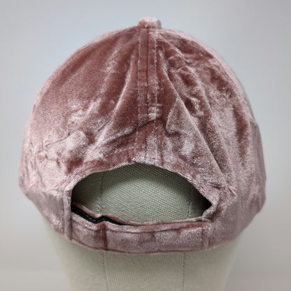 Baseball Cap Pink One Size Crushed Velvet Curved Brim Adjustable Strap Hat