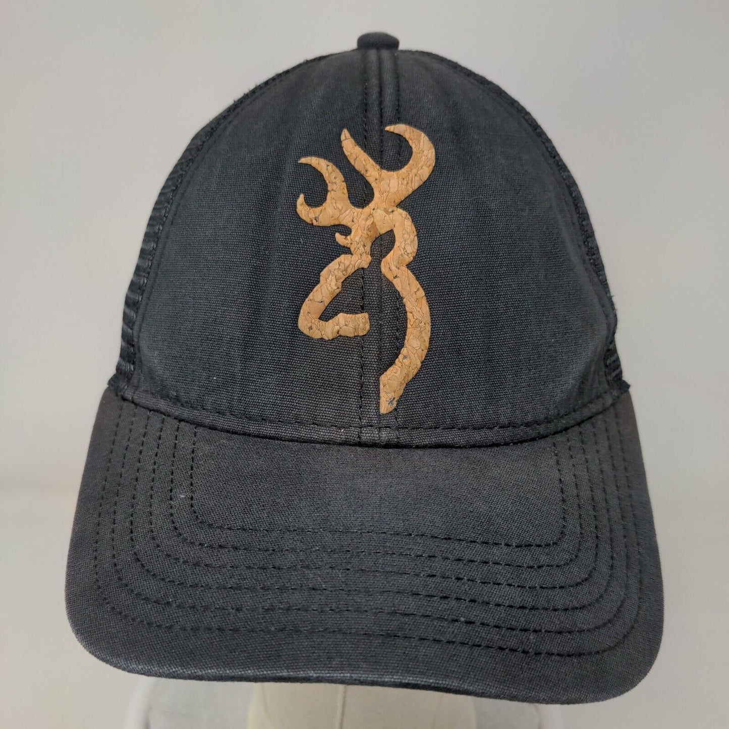 Browning Snapback Trucker Hat Black OSFA Adjustable Breathable Mesh Back