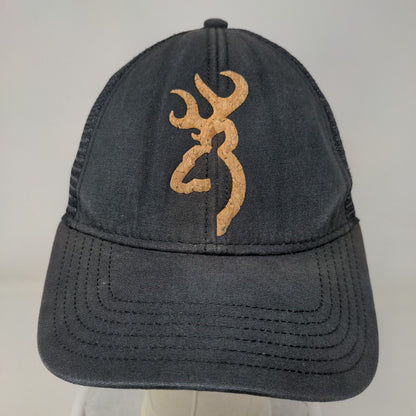 Browning Snapback Trucker Hat Black OSFA Adjustable Breathable Mesh Back