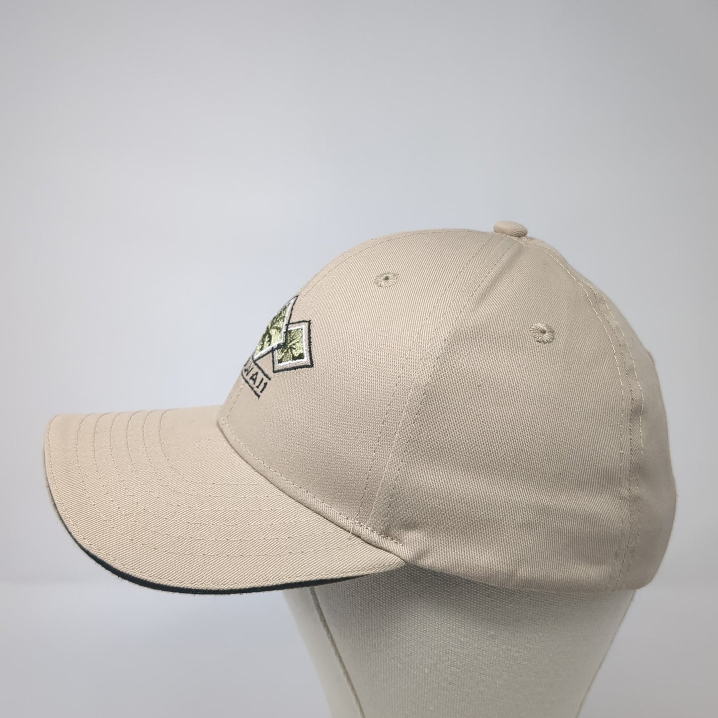 Hawaii Strapback Baseball Cap Brown One Size Adjustable Embroidered 6 Panel