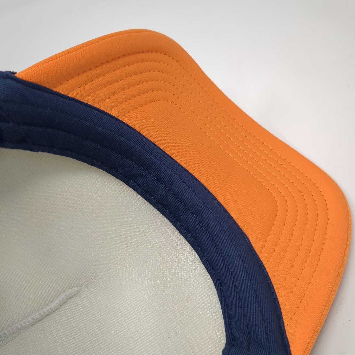Pacific Headwear Trucker Hat White Blue Orange OSFM Mesh Rope Blank Polyester