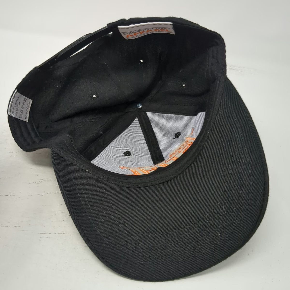 Stihl Snapback Black Orange One Size 6 Panel Embroidered Team Logo Hat Workwear