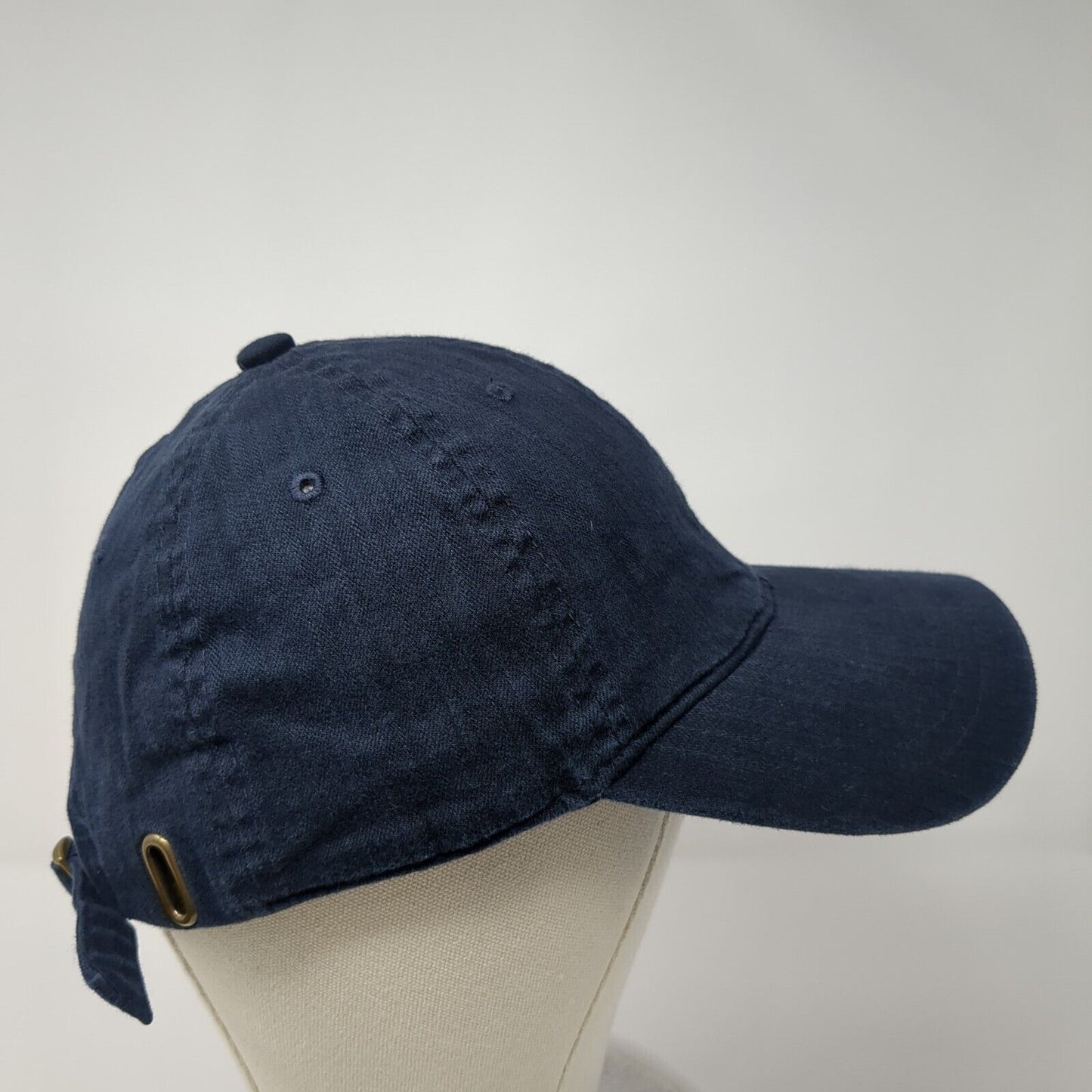 Unbranded Slideback Hat Blue One Size Adjustable Vented Holes 6 Panel Blank