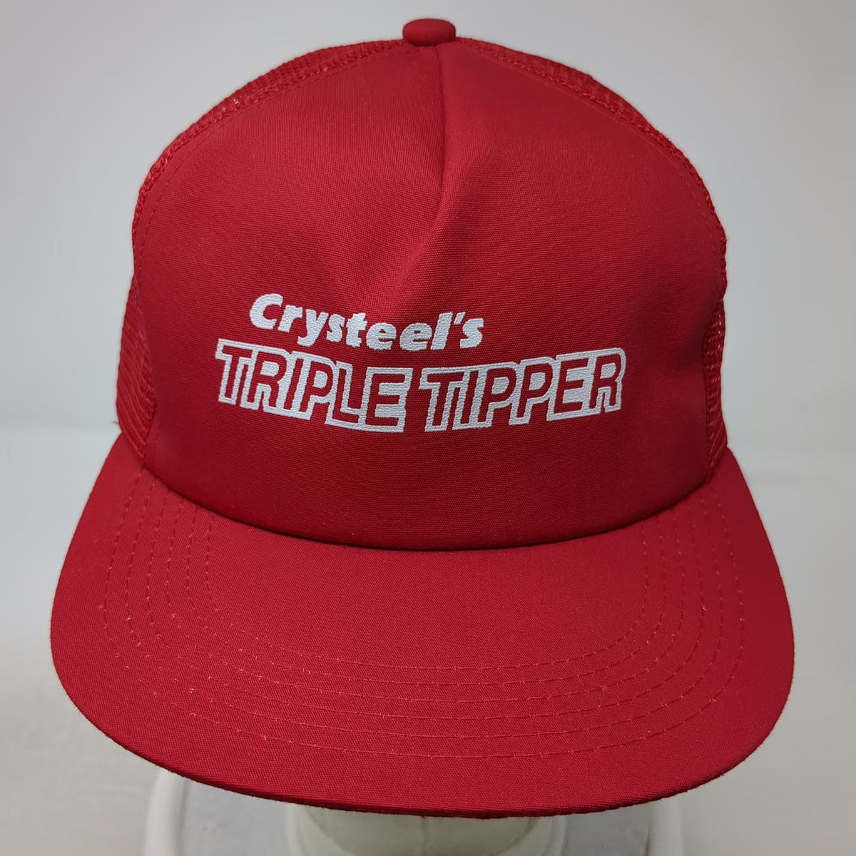 K-Products Trucker Hat Red OSFM Mesh Crysteel Triple Tipper Dump Body USA Hat